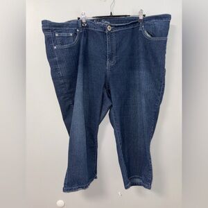 Yom Yom Blue Jean Stretch Capris Y2K Women’s 22 Embroidered Pockets